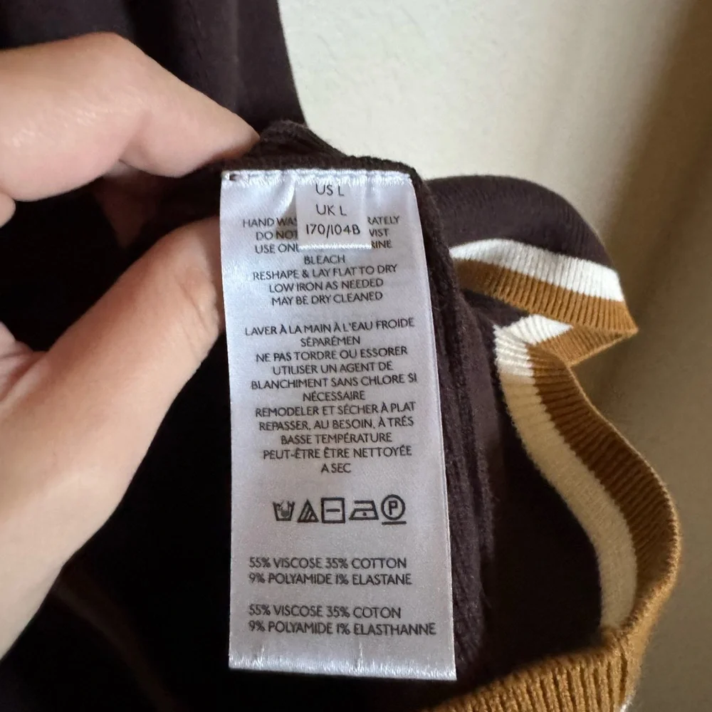 Free People Beach Blaire Knit Mini Dress Sz‎ L Brown Keyhole